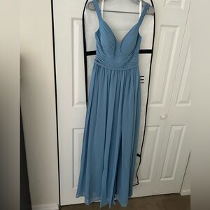 Azazie Chanel Steel Blue Bridesmaid Dress